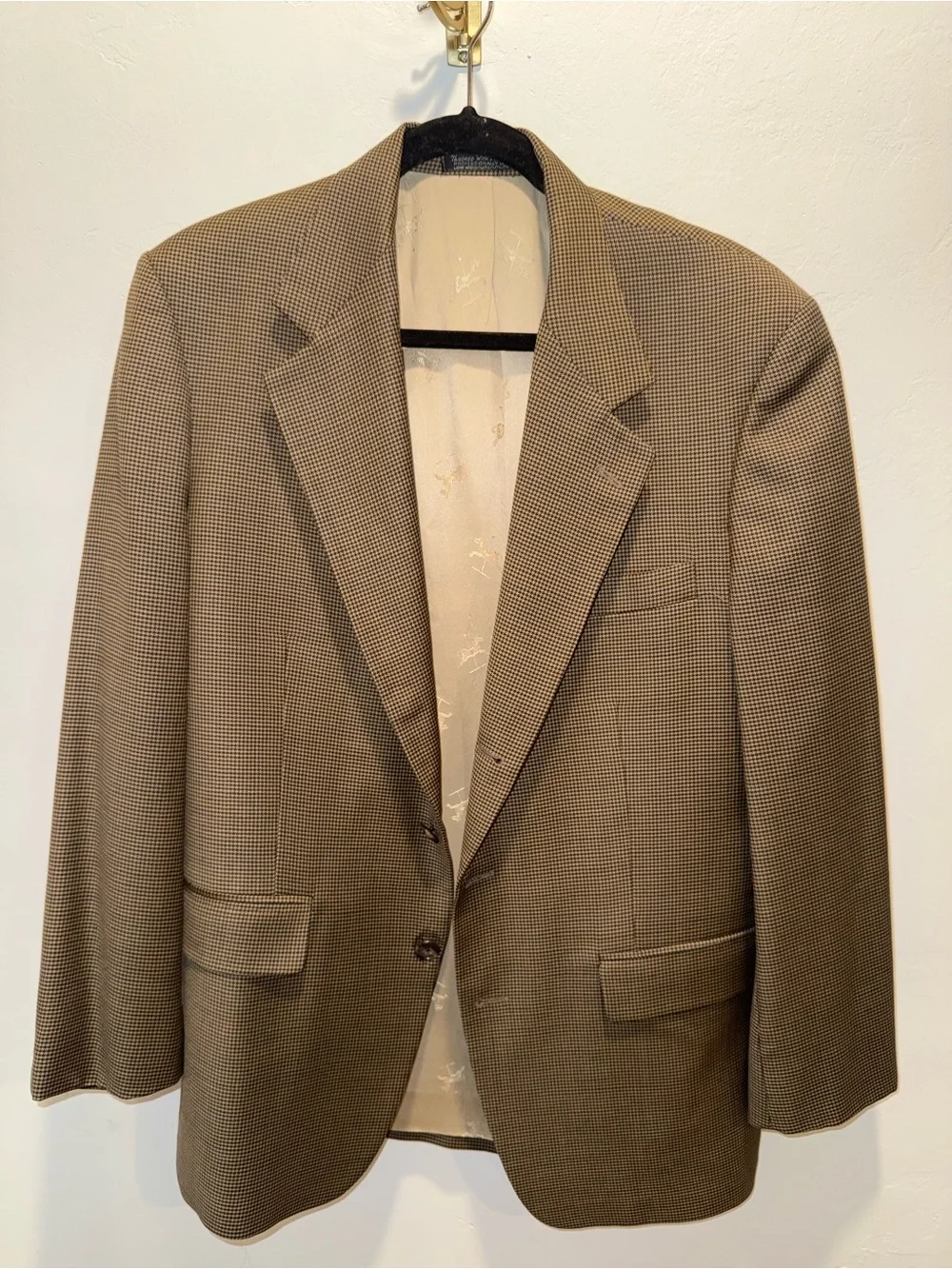 Old School Bespoke db Blazer Jacket Brown Micro-Check Carousel Lining